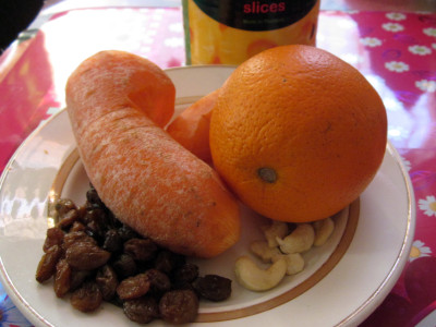 ингредиенты сладкого салата «Оранжевый»